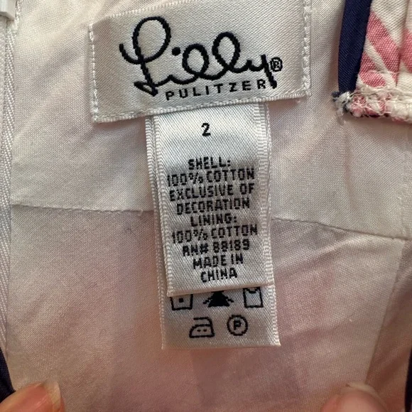 Vintage Lilly Pulitzer White Label Cotton Pink White Chevron Stripe Dress Size 2 - Picture 8 of 10